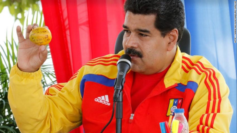Woman who threw mango at Venezuelan President
