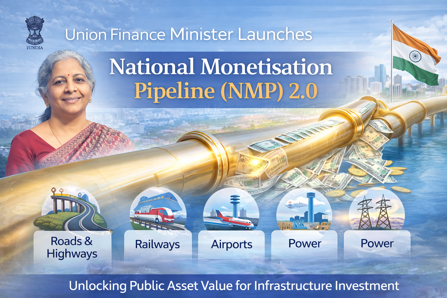 Union Finance Minister Launches National Monetisation Pipeline (NMP) 2.0