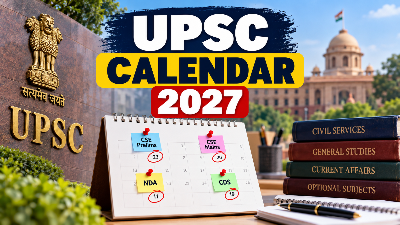 UPSC Calendar 2027 Released: CSE Prelims, Mains, NDA, CDS Exam Dates and PDF Download